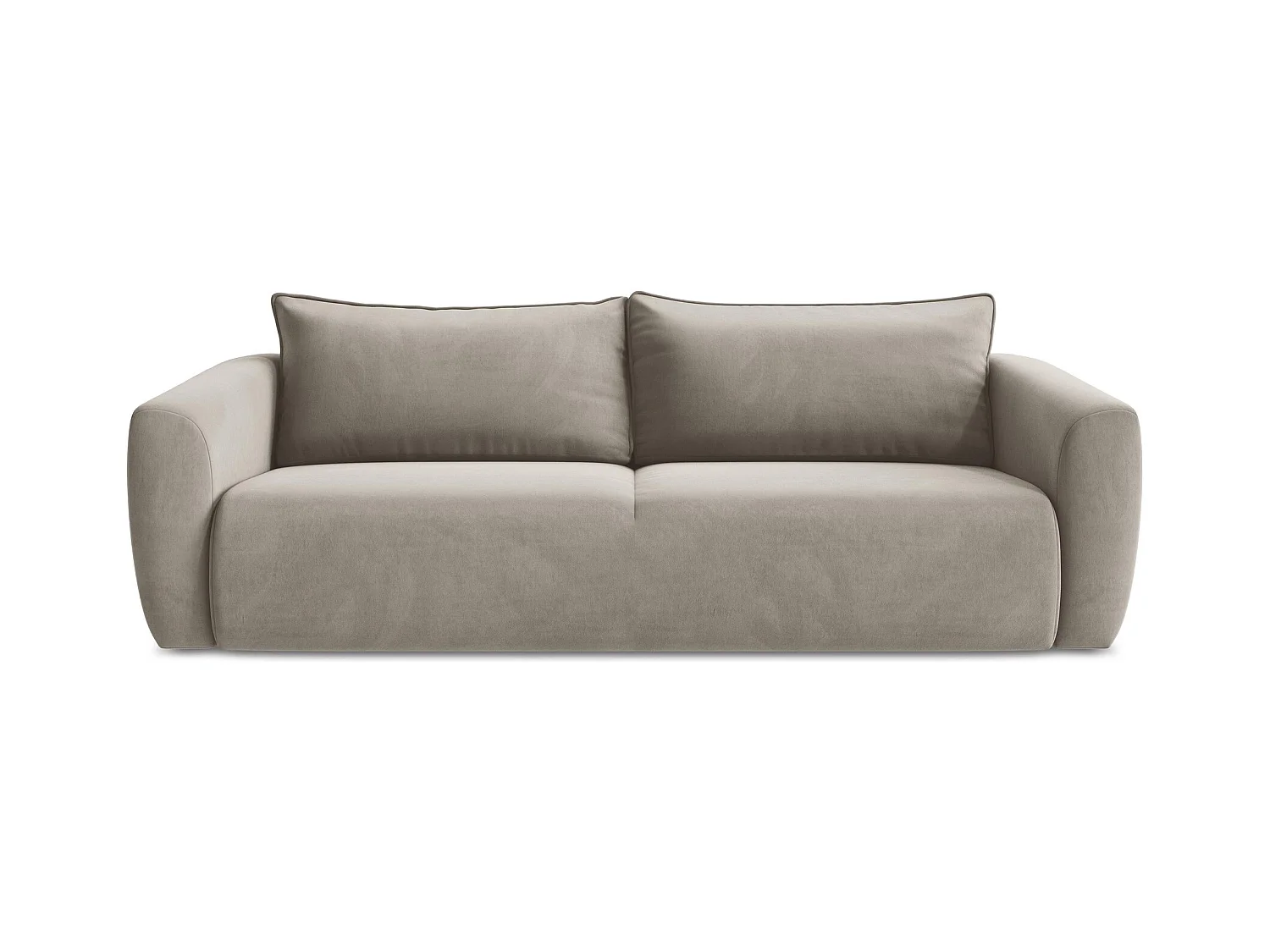 Canapé 3 places convertible en velours - taupe - GUAVA