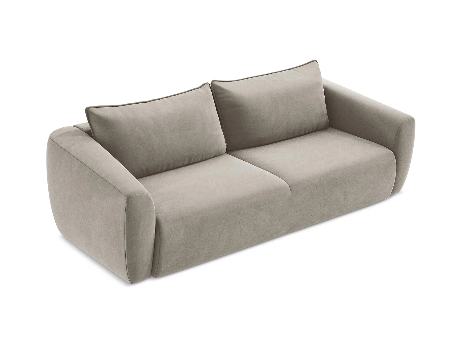 Canapé 3 places convertible en velours - taupe - GUAVA