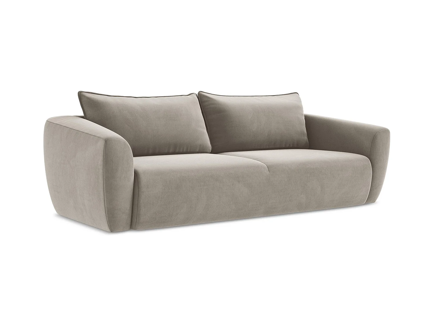 3-Sitzer Sofa mit Schlaffunktion - Samt - Taupe - GUAVA