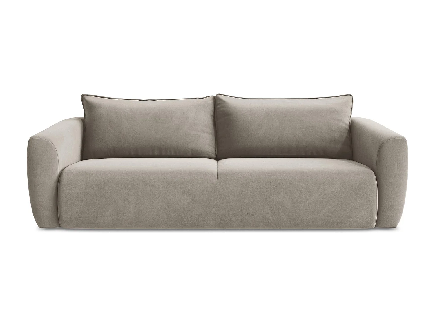 Canapé 3 places convertible en velours - taupe - GUAVA