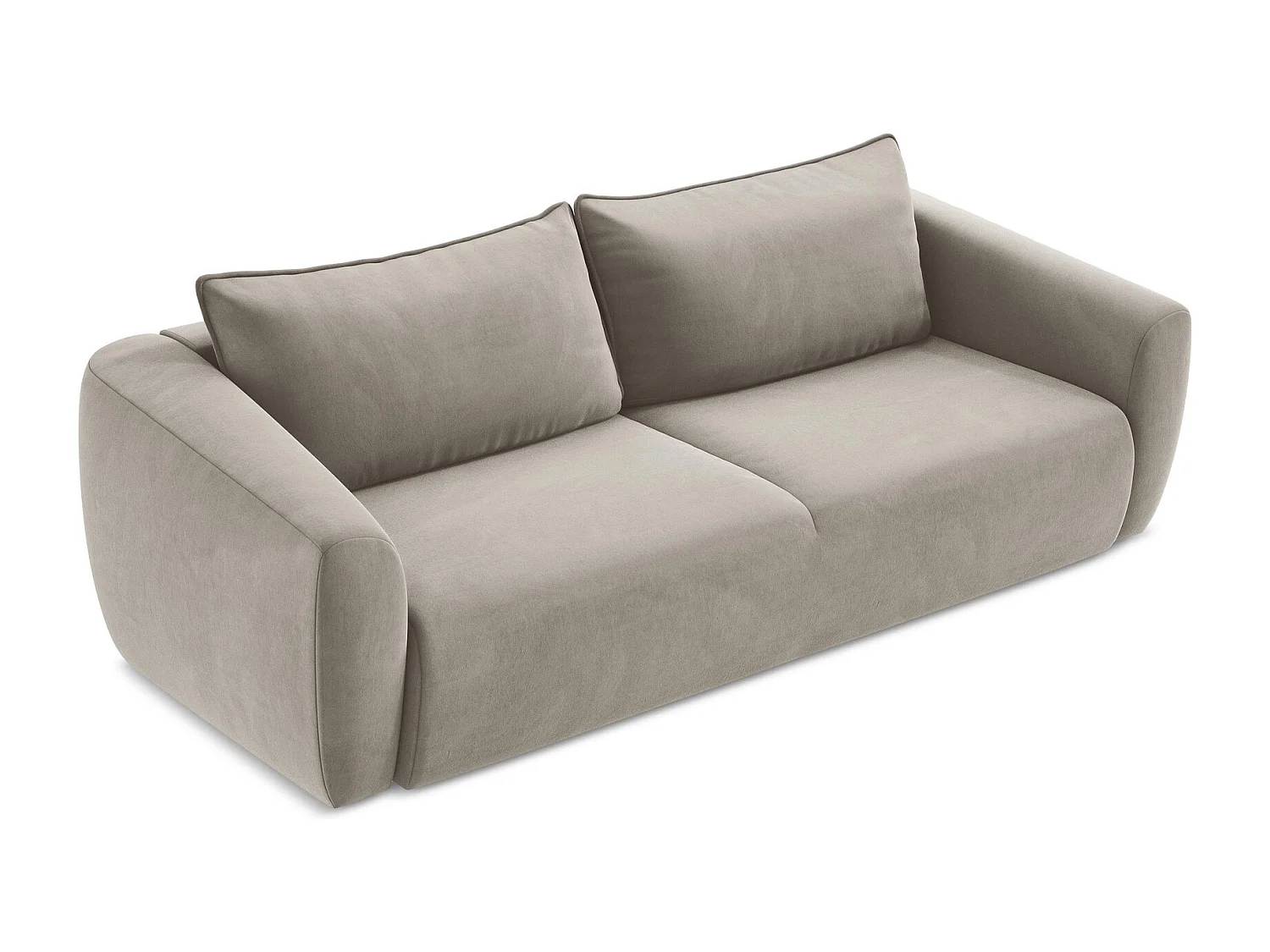 Canapé 3 places convertible en velours - taupe - GUAVA