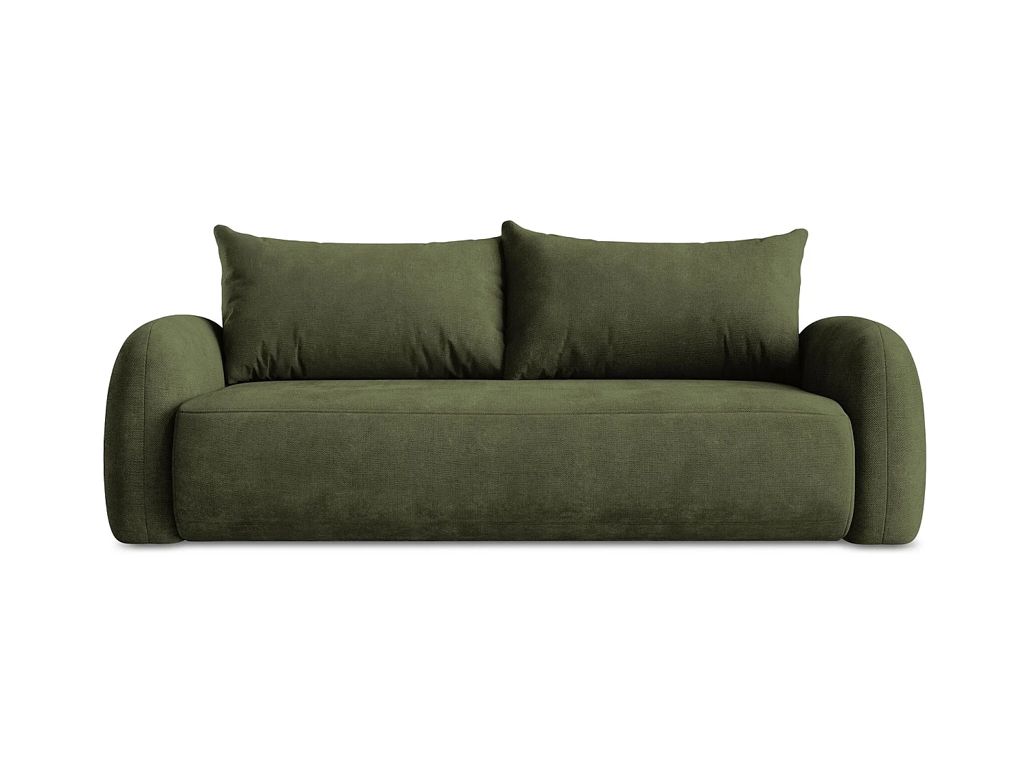 Canapé 3 places convertible en tissu chenille - olive - HALE