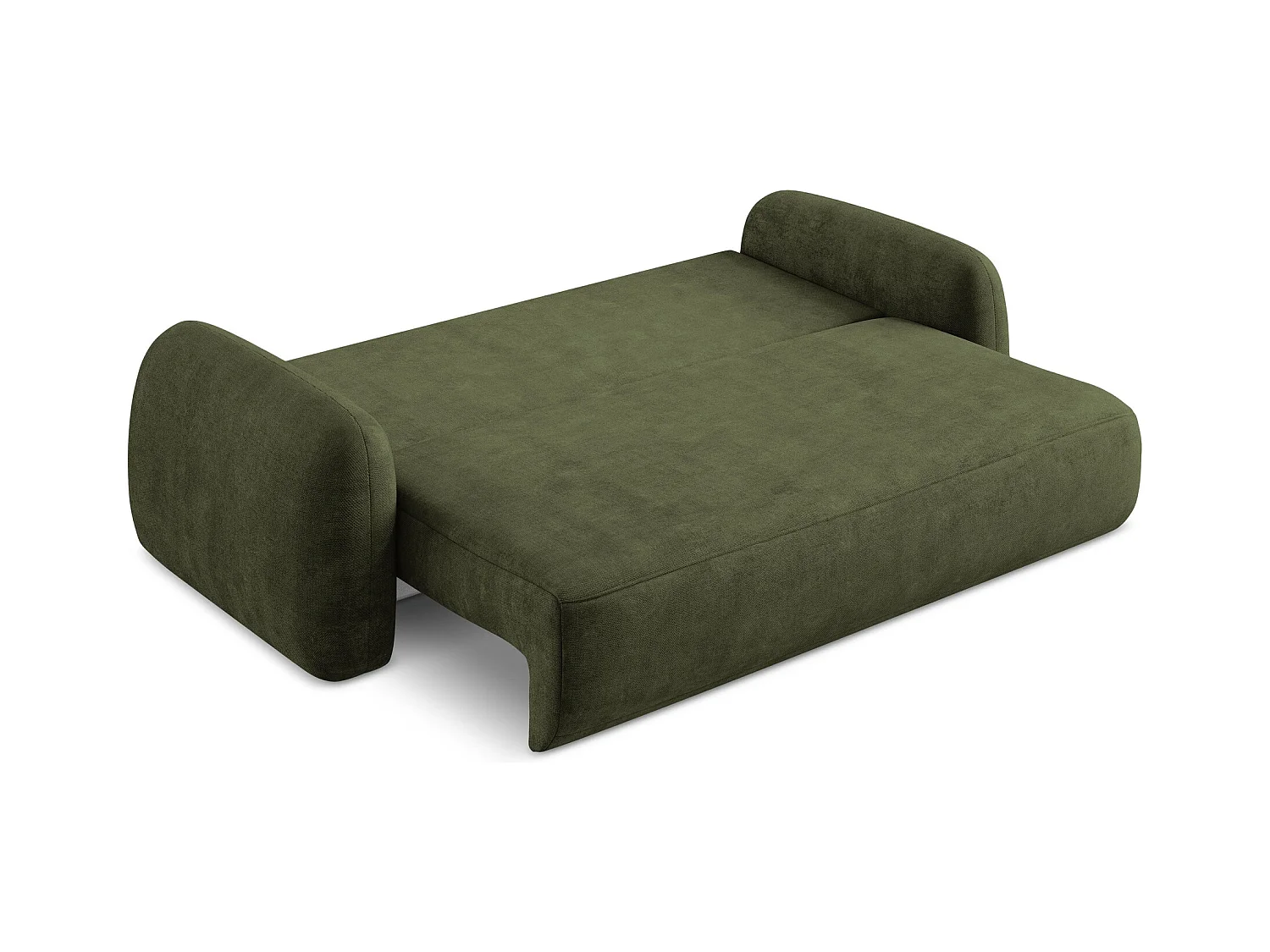Canapé 3 places convertible en tissu chenille - olive - HALE