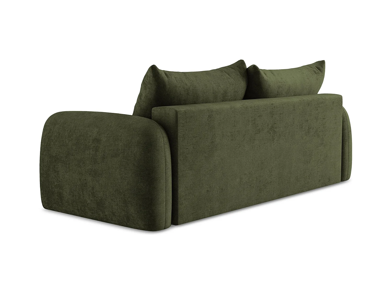 Canapé 3 places convertible en tissu chenille - olive - HALE