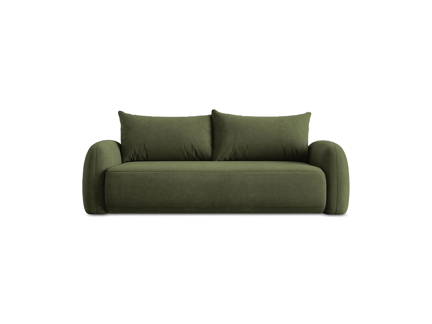 Canapé 3 places convertible en tissu chenille - olive - AMALFI