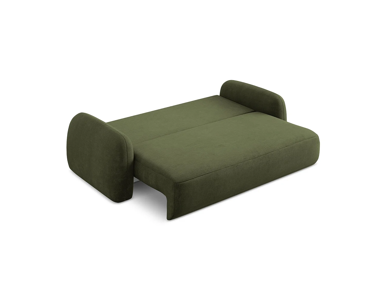 Canapé 3 places convertible en tissu chenille - olive - AMALFI