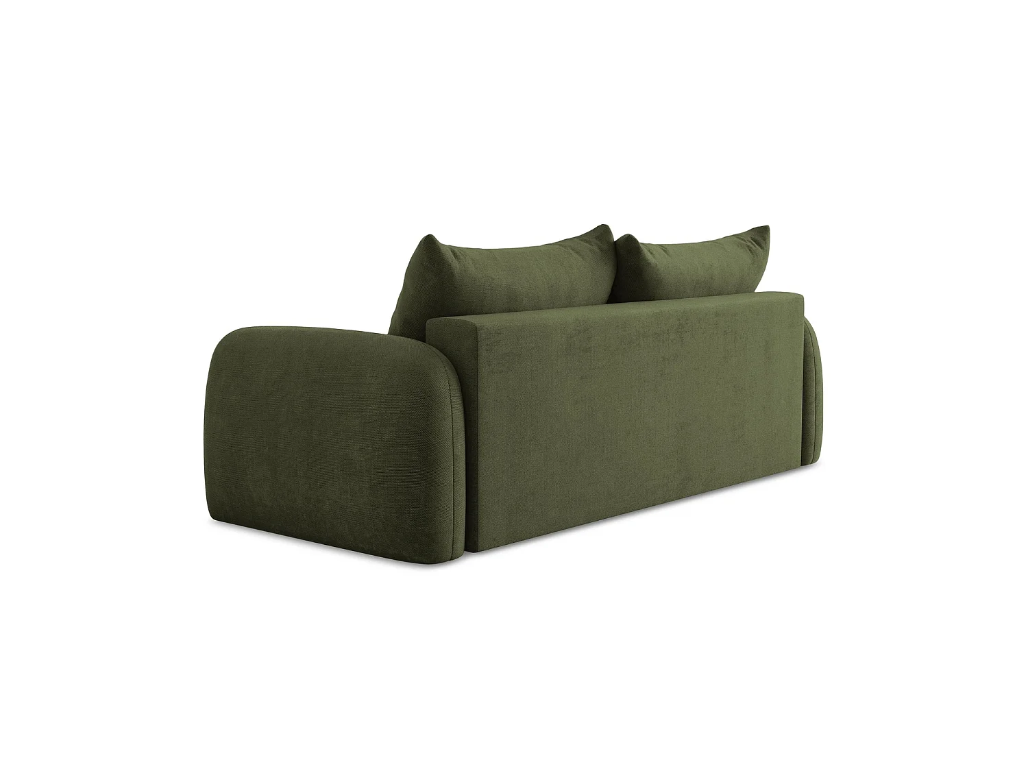 Canapé 3 places convertible en tissu chenille - olive - AMALFI