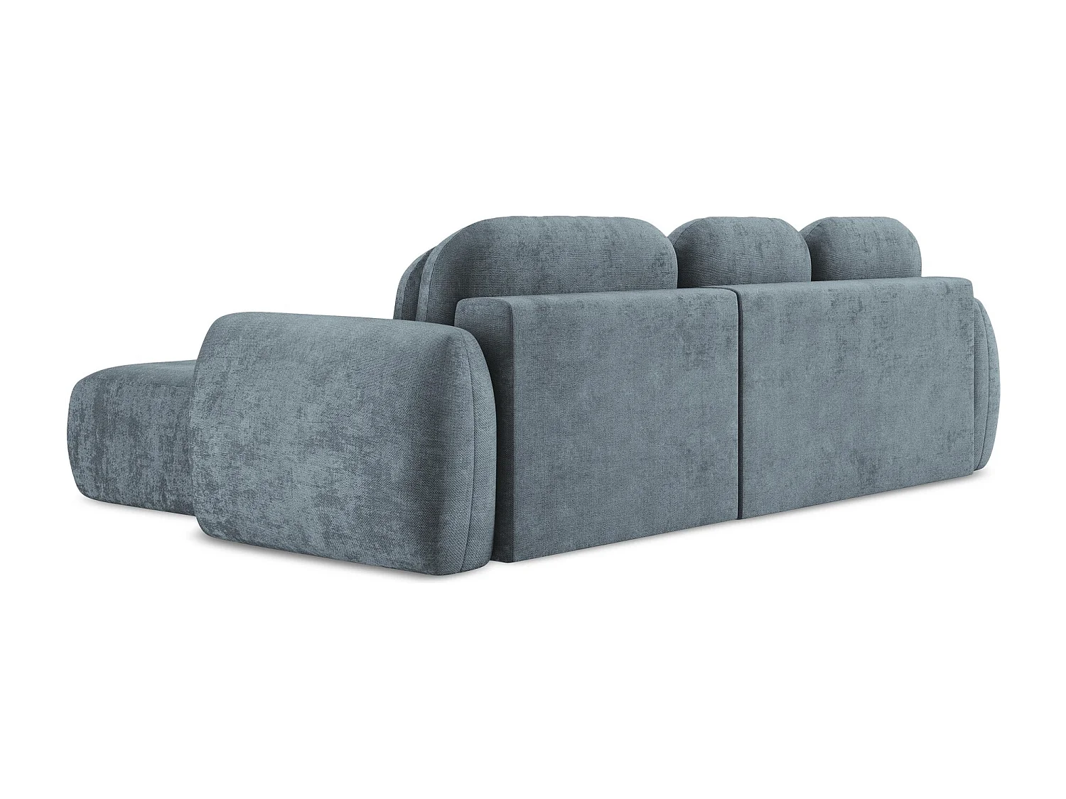 Canapé d'angle droit convertible en tissu chenille - jeans - LOHI