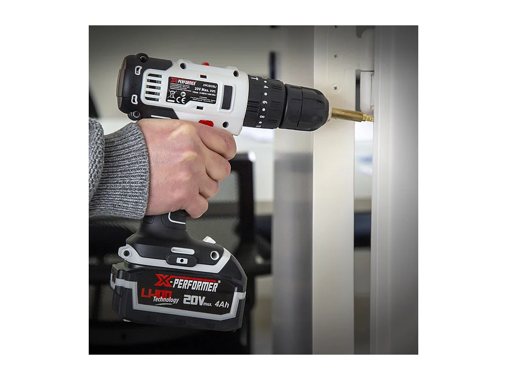Perceuse visseuse à percussion 20V X-Performer avec batterie 4Ah et chargeur rapide 2H – Mandrin 10 mm