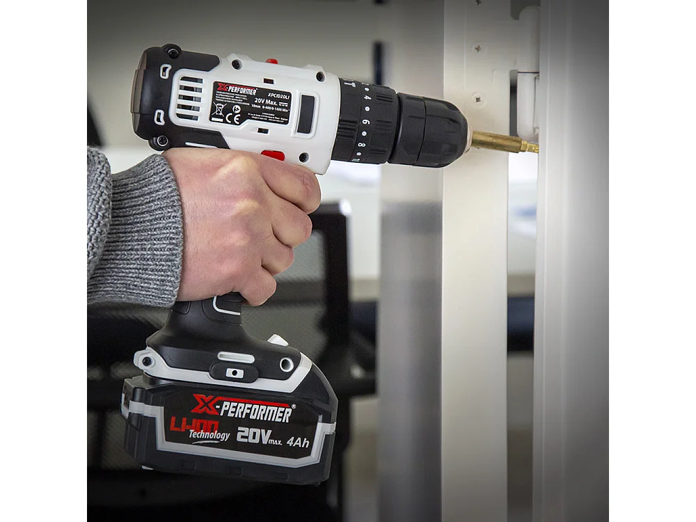 20V X-Performer klopboormachine met 4Ah batterij en 2H snellader - 10 mm boorkop