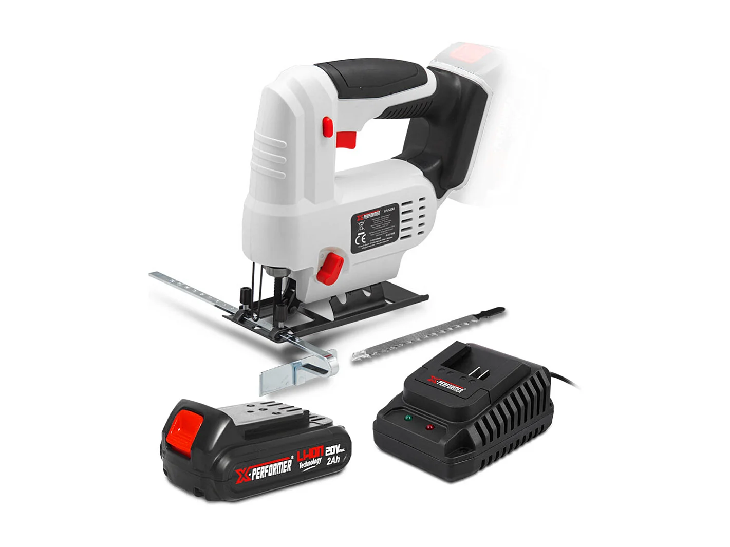 Scie sauteuse pendulaire sans fil 20V X-Performer – Coupe bois 51 mm / acier 2 mm – Avec batterie 2Ah et chargeur 1H