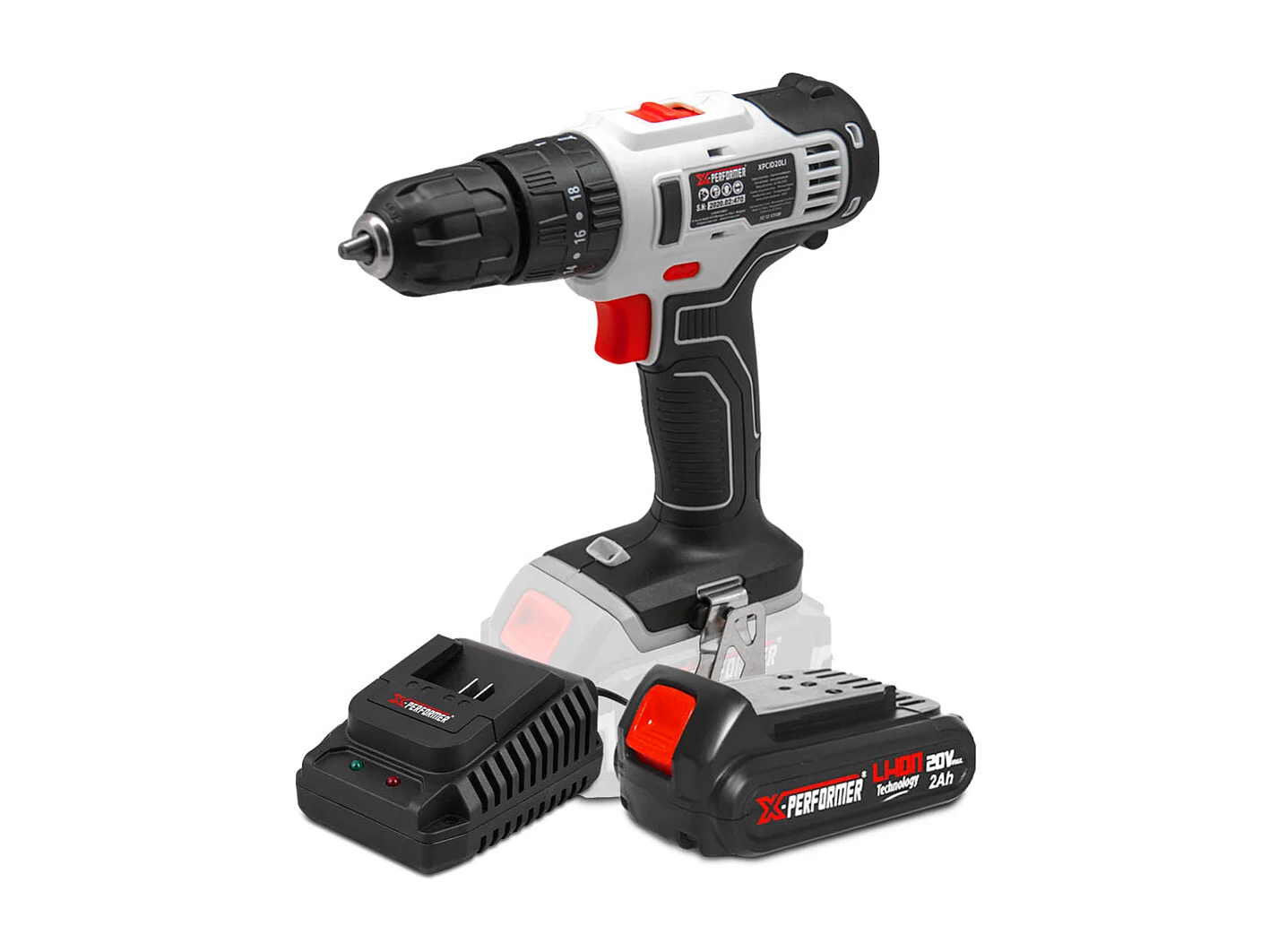 Perceuse visseuse à percussion 20V X-Performer avec batterie 2Ah et chargeur rapide 1H