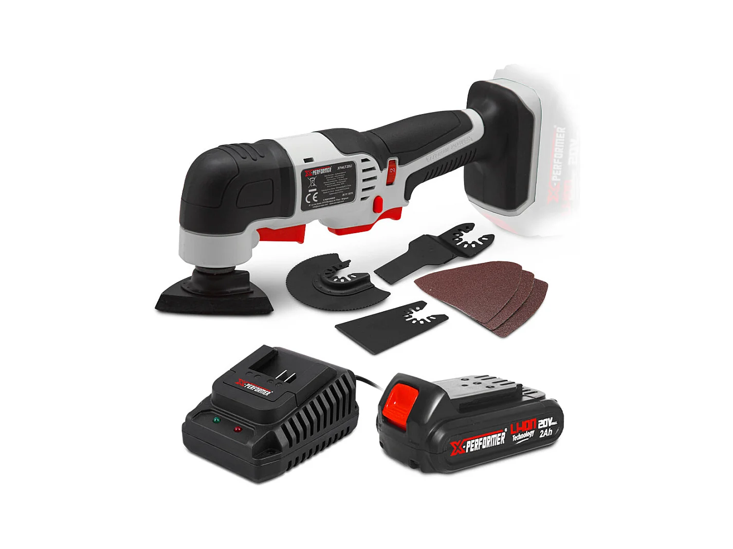 Outil multifonctions sans fil 20V X-Performer avec batterie 2Ah et chargeur rapide 1H