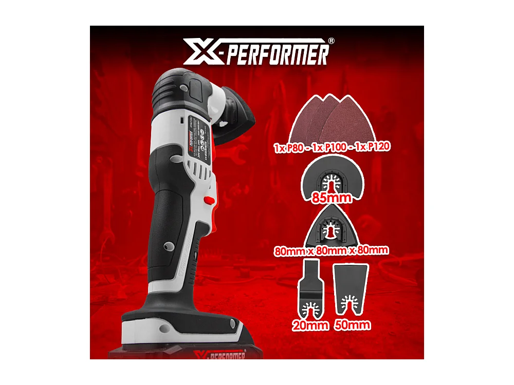 Outil multifonctions sans fil 20V X-Performer avec batterie 2Ah et chargeur rapide 1H