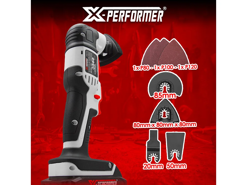 Outil multifonctions sans fil 20V X-Performer avec batterie 2Ah et chargeur rapide 1H