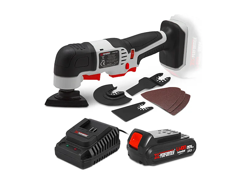 Outil multifonctions sans fil 20V X-Performer avec batterie 2Ah et chargeur rapide 1H