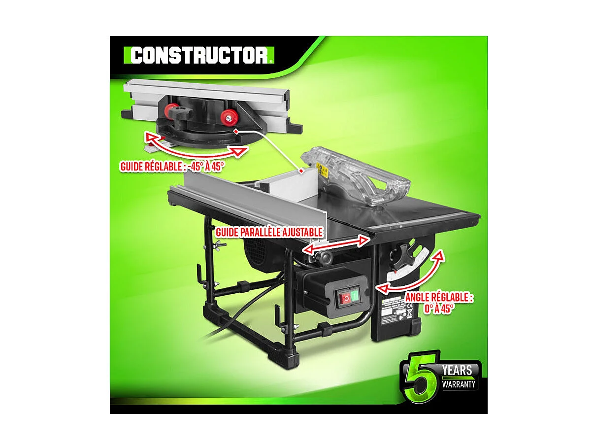 Scie circulaire sur table Constructor 800 W - 200 mm