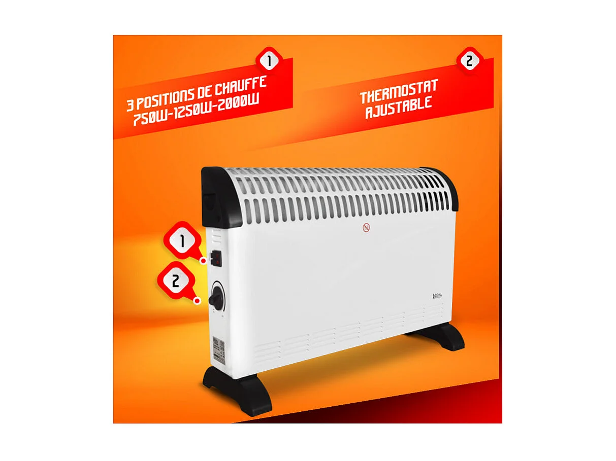 Convecteur Warm Tech 2000 W