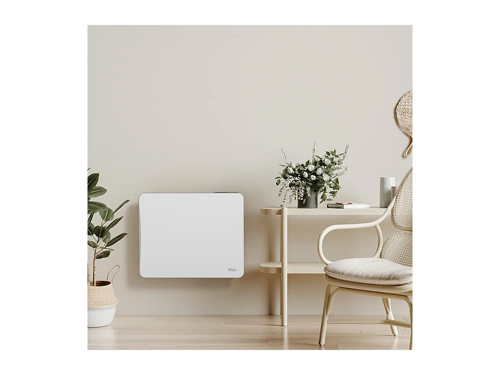 Radiateur à inertie céramique 1000 W mural – Blanc – Thermostat LCD