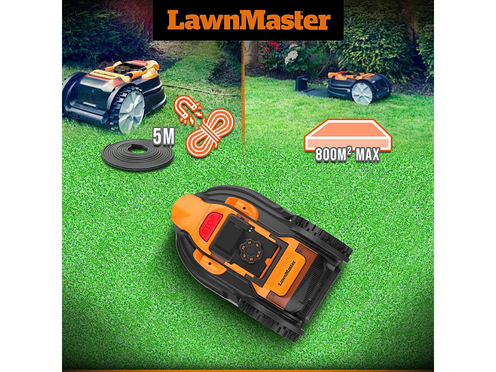 Robot tondeuse autonome Lawn Master VBRM20D - 24V - 800 m² - Sans fil périmétrique