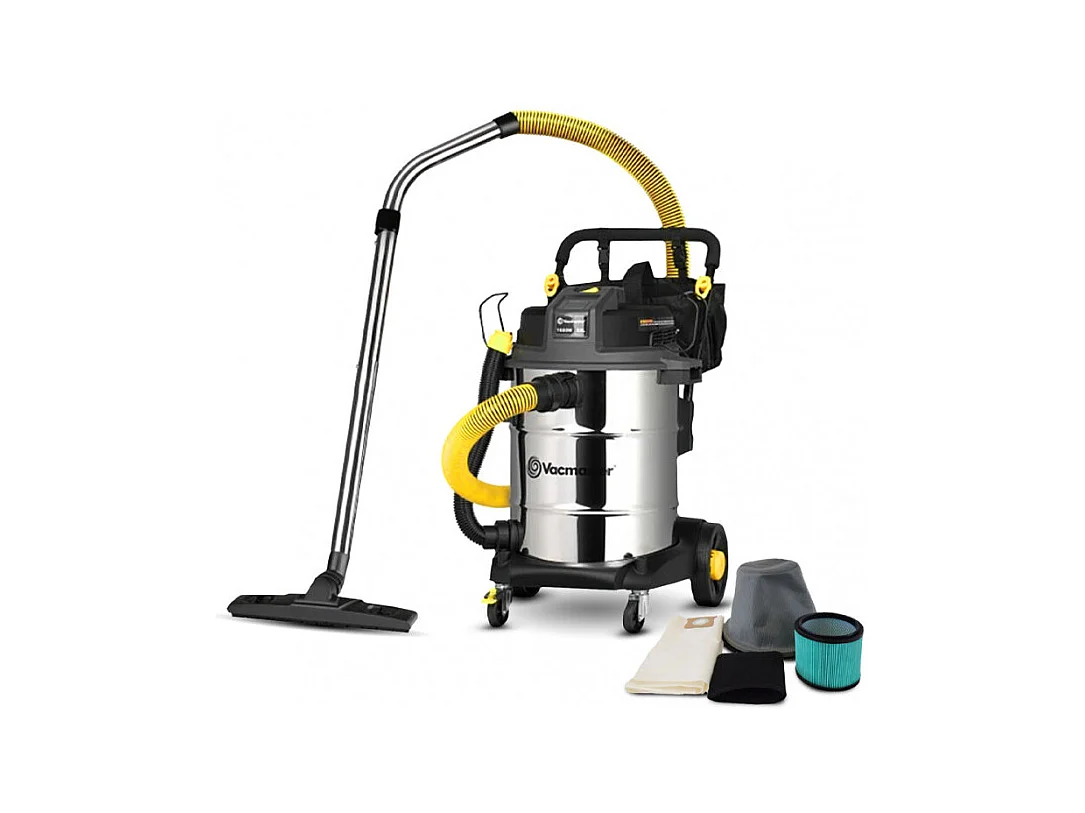 Aspirateur eau et poussières Vacmaster Professional 1600 W, 50 L, inox, 23 kPa avec soufflerie et vidange de la cuve