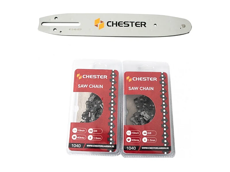 Kit Tronçonneuse 25 cm avec 2 Chaînes 40 Maillons - Chester
