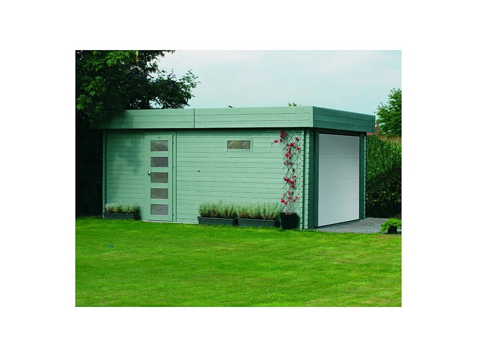 Garage MODERN 3580 x 5380 mm - 40 mm, Sapin du Nord Certifié FSC Mixte