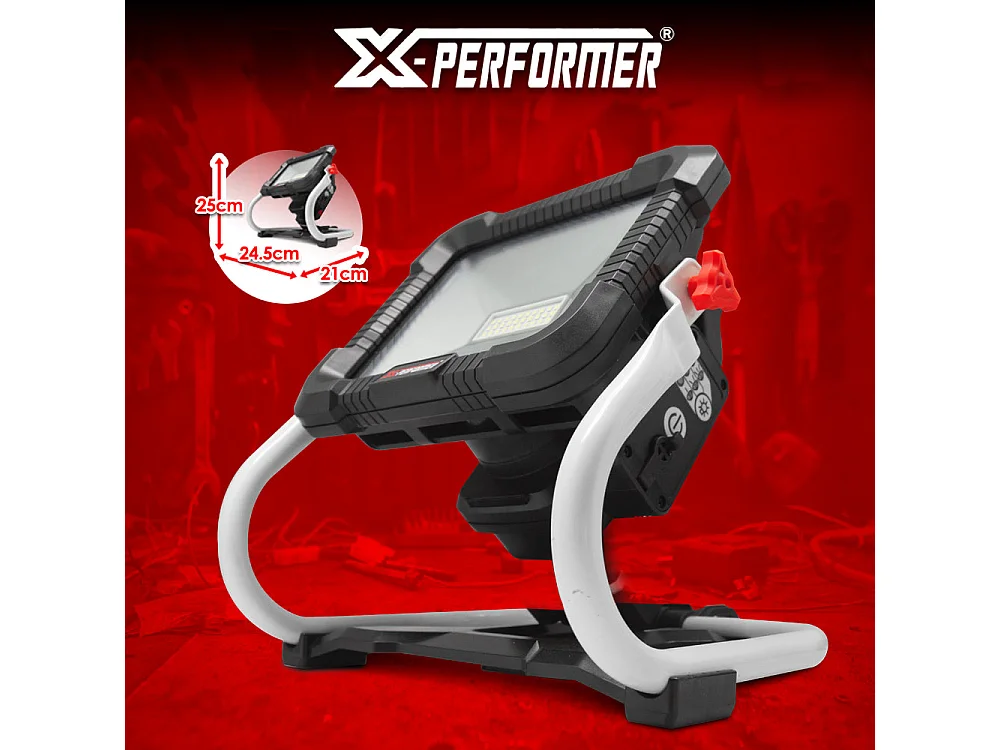 Projecteur LED de chantier 20V X-Performer avec batterie 2Ah et chargeur rapide 1H
