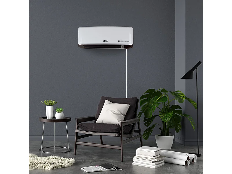Keramische wandradiator 2000 W met afstandsbediening en timer - Wit