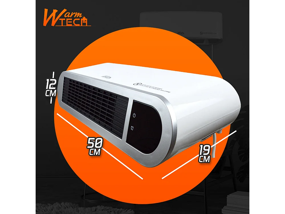 Keramische wandradiator 2000 W met afstandsbediening en timer - Wit