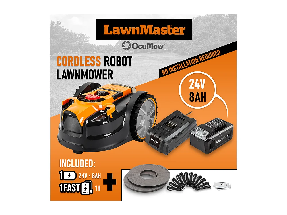 Robot tondeuse autonome 24V - 8Ah sans fil périmétrique - Le robot le plus simple du marché