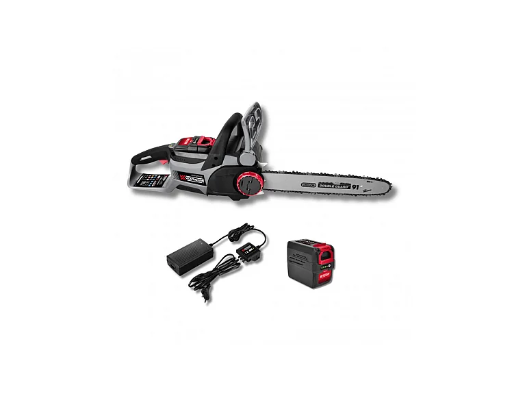 Tronçonneuse sur batterie VOLTKORE 40 V avec batterie 4 Ah et chargeur - Guide Oregon 356 mm