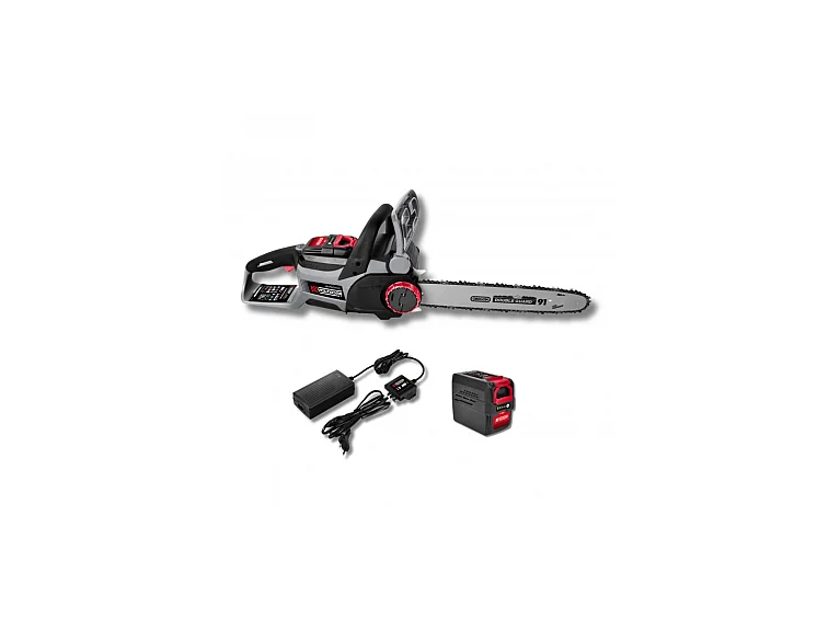 Tronçonneuse sur batterie VOLTKORE 40 V avec batterie 4 Ah et chargeur - Guide Oregon 356 mm