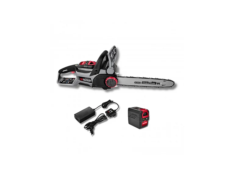 Tronçonneuse sur batterie VOLTKORE 40 V avec batterie 4 Ah et chargeur - Guide Oregon 356 mm