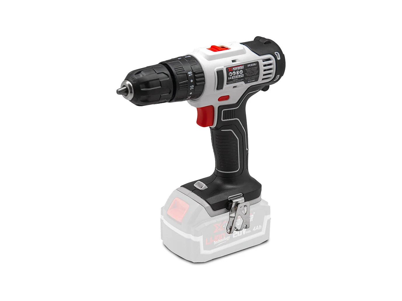 Perceuse-boormachine met klopfunctie 20V X-Performer - 10 mm boorkop - Zonder batterij