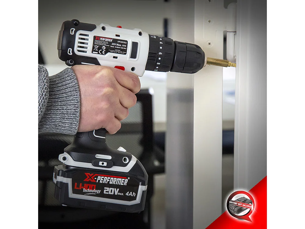 Perceuse-boormachine met klopfunctie 20V X-Performer - 10 mm boorkop - Zonder batterij