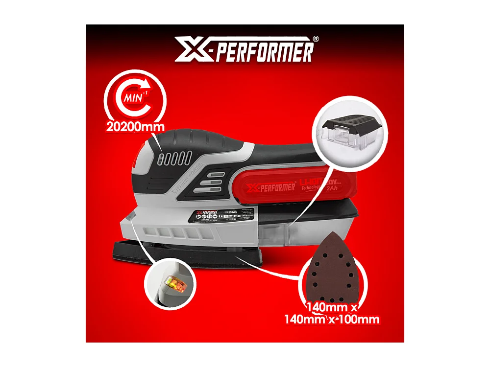 Ponceuse triangulaire sans fil 20V X-Performer (sans batterie)