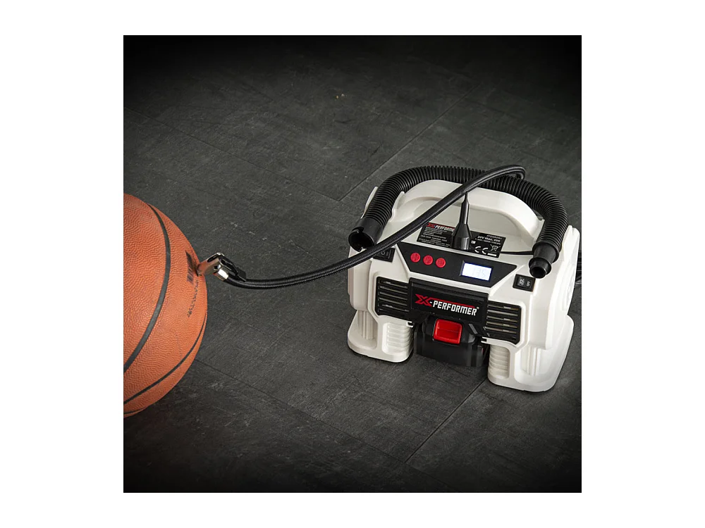 Compresseur rechargeable X-Performer 20V, 11 bars avec écran digital, LED, batterie 2Ah et chargeur rapide