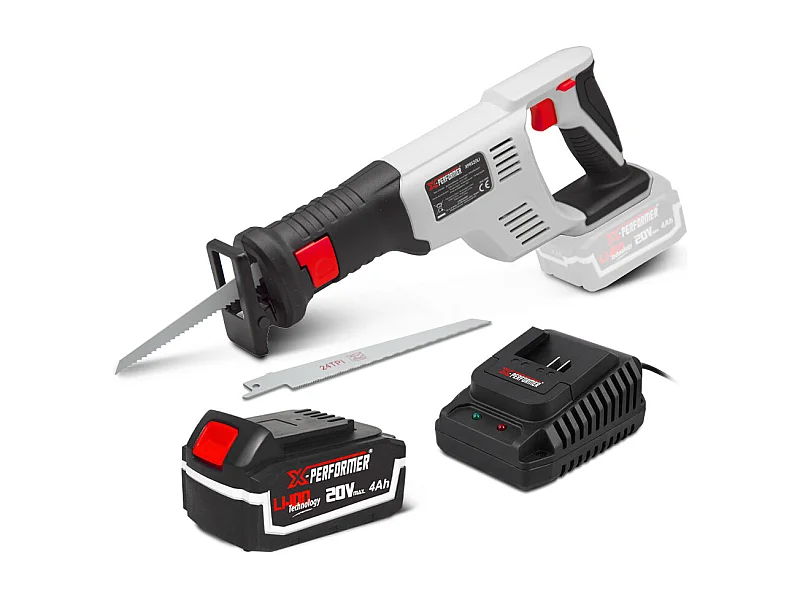 Scie sabre sans fil X-Performer 20V avec batterie 4Ah et chargeur rapide 2H