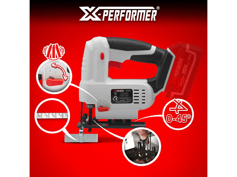 Scie sauteuse pendulaire sans fil 20V X-Performer - 51 mm bois / 2 mm acier (sans batterie)