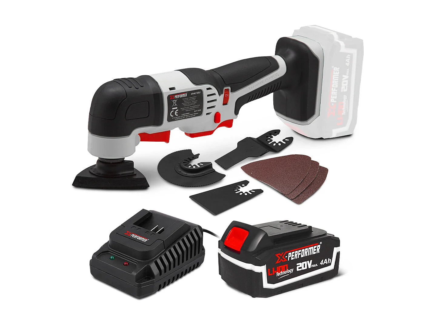 Outil multifonctions sans fil 20V X-Performer avec batterie 4Ah et chargeur rapide 2H