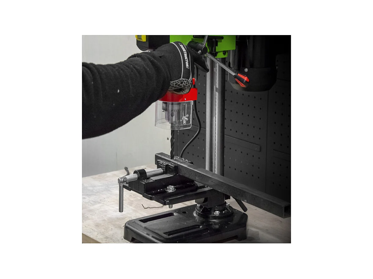 Perceuse à colonne Constructor 350 W avec étau et laser - 13 mm - 5 vitesses