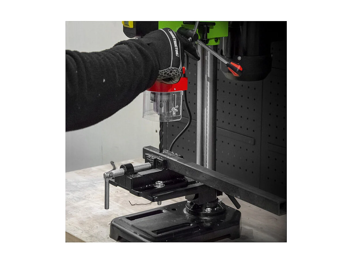 Perceuse à colonne Constructor 350 W avec étau et laser - 13 mm - 5 vitesses