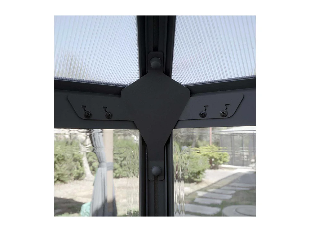 Serre de jardin hexagonale en aluminium et polycarbonate Oasis 4m²