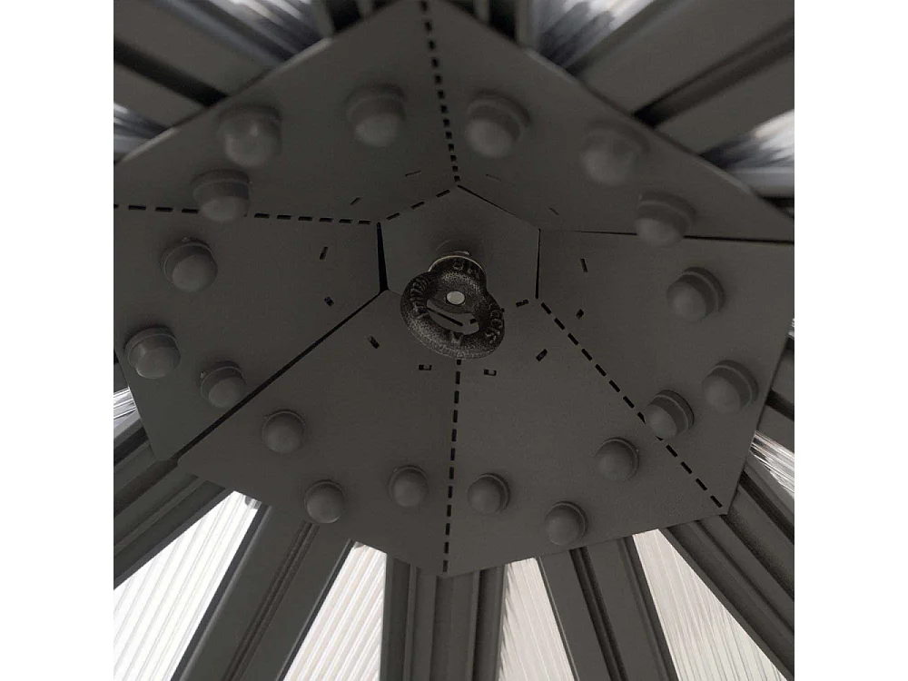 Serre de jardin hexagonale en aluminium et polycarbonate Oasis 4m²