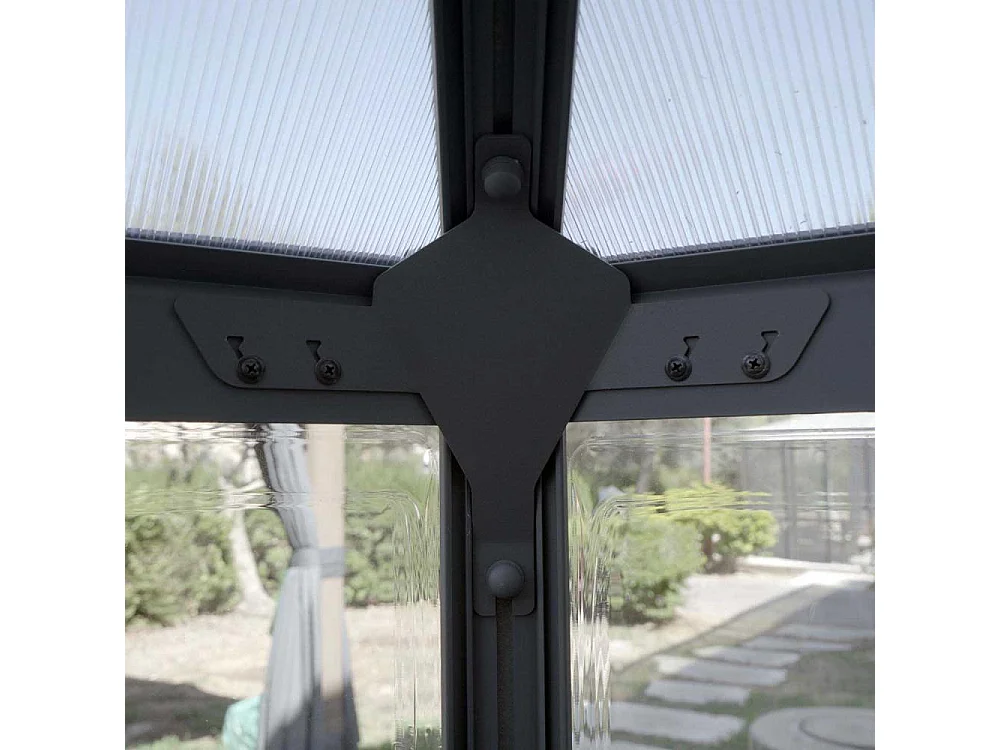 Serre de jardin hexagonale en aluminium et polycarbonate Oasis 4m²