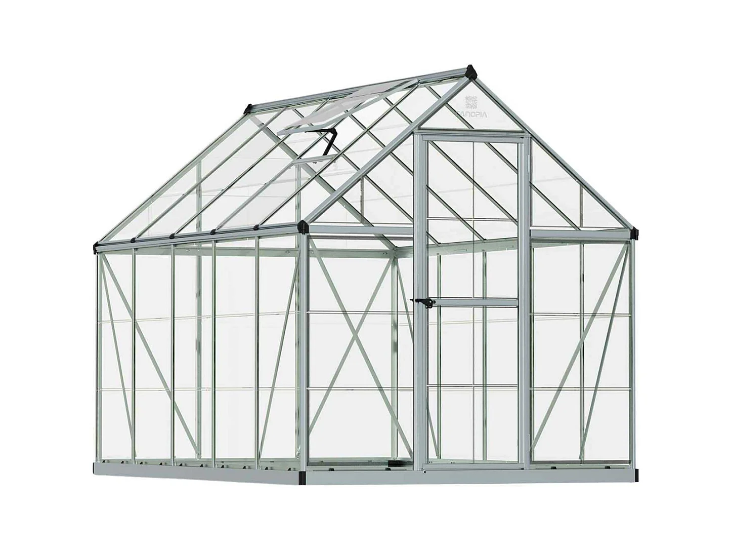 Serre de jardin en aluminium argent et polycarbonate Harmony 5.7m²