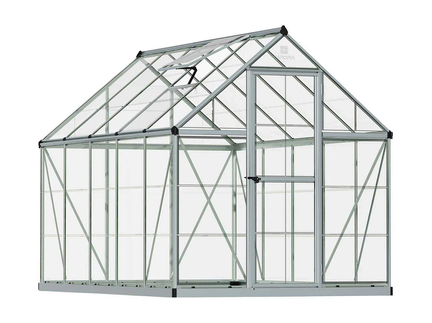 Serre de jardin en aluminium argent et polycarbonate Harmony 5.7m²