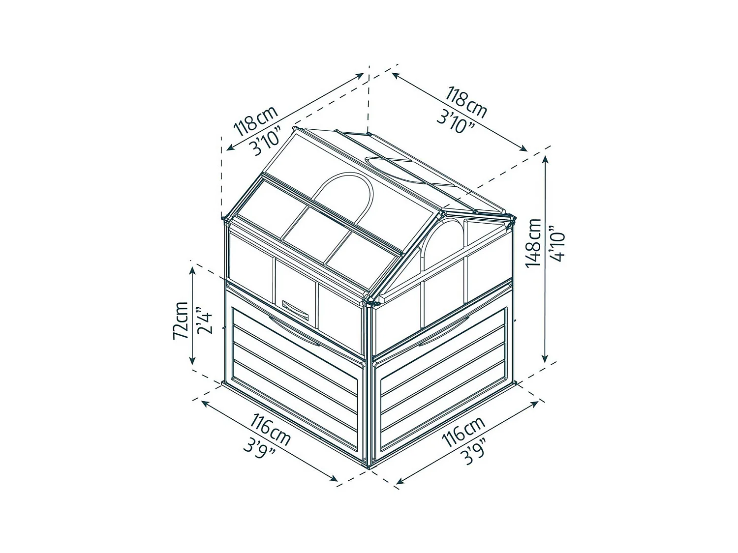 Mini-serre de jardin en aluminium et polycarbonate Plant-Inn