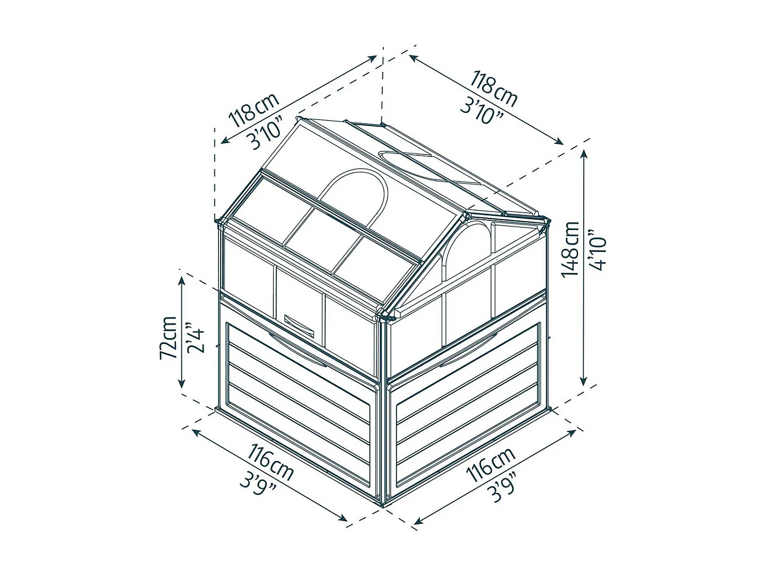 Mini-serre de jardin en aluminium et polycarbonate Plant-Inn